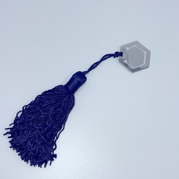 Vintage Sterling Silver Book Mark with Blue Tassel - Picture 4 of 6